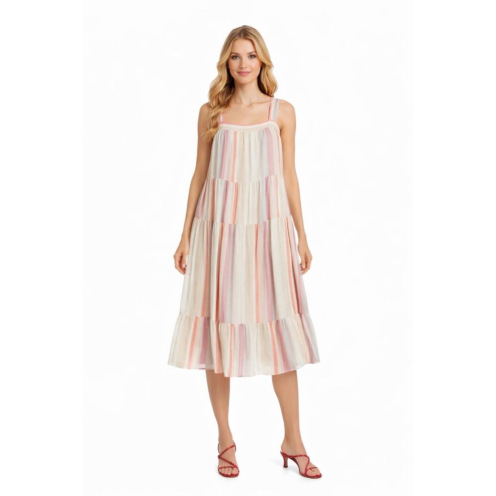 Rails Amaya Glitter Striped Linen Blend Sundress - Size L